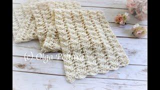 How to Crochet Very Easy Lacy Scarf, Lacy Rows Stitch, Crochet Video Tutorial