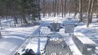 Cross country ski trail grooming with PistenBully 100