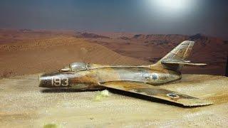 JELIOS old matchbox kit Mystere IV Israel desert wreck.