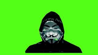 Anonymous green screen animated hacker