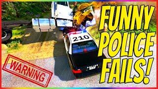 Police Fails!  BeamNG Drive Funny Moments!