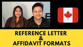 Reference Letter & Affidavit Formats | Canada PR | Express Entry | Download formats