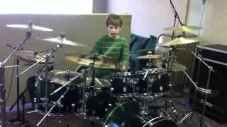 Blake McFarland experimenting on drums