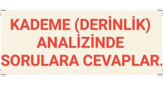 KADEME (DERİNLİK) ANALİZ İNDE SORULARA CEVAPLAR. #BİST #BİST100 #KADEME #DESTEK #DİRENÇ #LOT #BORSA