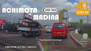 Achimota to Madina Drive via Dzorwulu Accra Airport Residential Area Ghana in Mercedes Benz W202 4K