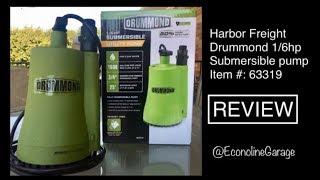 Harbor Freight Drummond 1/6hp Submersible Utility Pump Review #63319