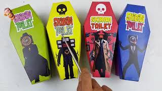 Unboxing MYSTERY 4 SKIBIDI TOILET BOX | DIY | speakerman,tv cameraman,clock man LEGO action figure