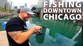 Catching GIANT FISH in Downtown Chicago Riverwalk | Field Trips Illinois