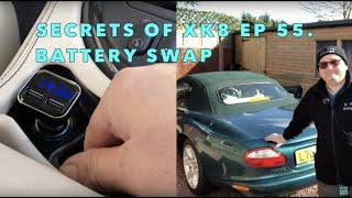 secrets of Jaguar XK8 XKR Episode 55. Battery swap and true In car Voltage display.