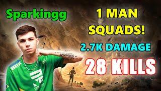 STK Sparkingg - 28 KILLS (2.7K Damage) - 1 MAN SQUADS! - PUBG