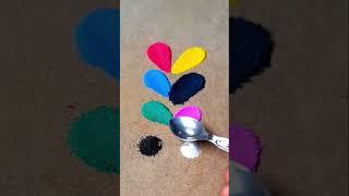 Satisfying Rangoli || Easy Rangoli || Festival Rangoli #rangoli #easyrangoli #craft #ytshorts #asmr
