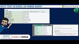 Excel vs Power Query Split Text