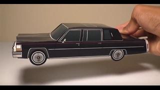 JCARWIL PAPERCRAFT 1980 Cadillac Fleetwood Series 75 Limo (Building Paper Model Car)