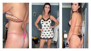 @KateBerry Clothes Haul and On Camera Try On Micro Bikini Mini Skirt Stiletto 4K Try On