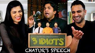 CHATUR'S SPEECH - Funny scene | 3 Idiots | Aamir Khan | R Madhavan | Sharman Joshi | REACTION!!