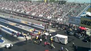 NHRA Accident!  Crewmember ran over by Top Fuel Dragster