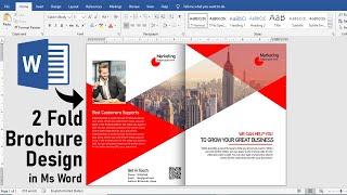 2 Fold Professional Brochure Design in Microsoft word | Brochure Design Tutorial in Ms Word |