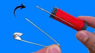 The seamstresses hid this for years! Insert a pin into the needle and magic happens.