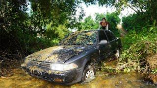 Toyota Corona in 1989 Rescued After 35 Years Heavy Flood - Genius Girl Repair Restoration CAR 