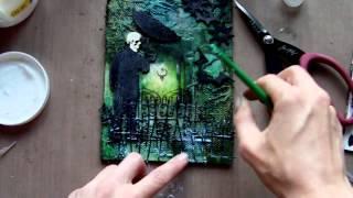 Mixed Media Art Canvas - Gothic Halloween