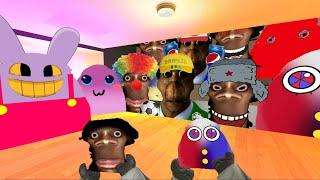 Saving Baby Aughhh And Pomni Munci From UwU Munci, Angry Munci, Obunga And Aughh Family Nextbot Gmod