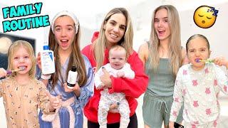 NEW FAMILY NIGHT TIME ROUTINE with FIVE SISTERS! 
