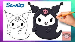 How To Draw Kuromi Ghost  | Halloween Cute Easy Drawing Tutorial