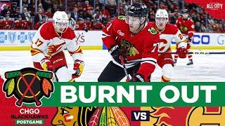 Connor Bedard records 100th point in blowout loss to Flames | CHGO Blackhawks POSTGAME Podcast