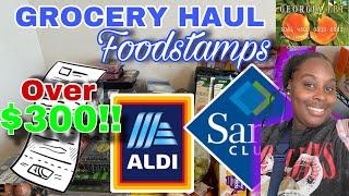 Living in the Projects | Foodstamps Grocery Haul!! | Single Mom of 2 | ALDI AND SAM'S CLUB HAUL