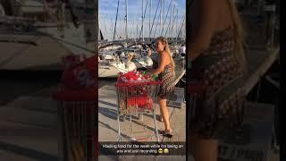 Erika and Adil and I getting groceries for yacht week ultra route Croatia split