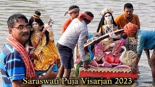 Saraswati Puja Visarjan 2023 | Babughat Kolkata | Idol Immersion | Saraswati Puja 2023