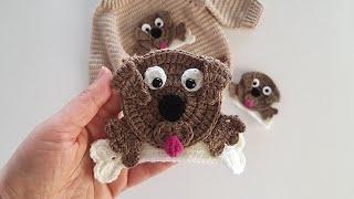 KNITTED DOG FIGURE MAKING/CROCHET APPLIQUE WORK 