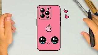 COMMENT DESSINER UN IPHONE 15 PRO MAX KAWAII | Étape par Étape Simple et Facile