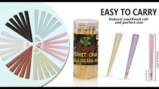 HERMIT CRAB Pre-Rolled Cone Paper – 50 Pieces, Brown, Smooth Burning, High-Quality Smoking Accessory