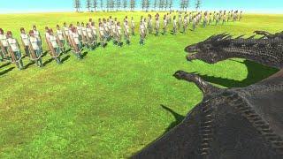 DRAGON vs 100 MODERN HUMANS Animal Revolt Battle Simulator