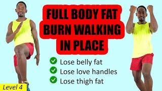 40 MIN FULL BODY FAT BURN WORKOUT - Walking In Place at Home