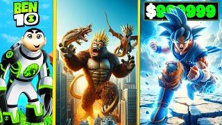 Franklin& ShinChanBecame Goku Vs Ben GodZilla Part-9 Upgrade In GTA 5 Telugu