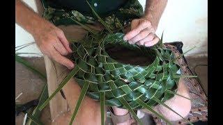 How to make an Open-top Hat from Coconut Leaf!