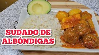 Cómo hacer SUDADO DE ALBÓNDIGAS  receta muy COLOMBIANA Y DELICIOSA 