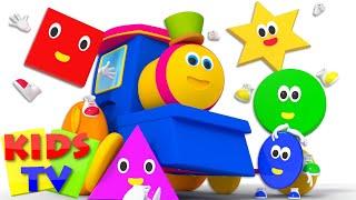 Five Little Shapes | Shapes Song | Learn Shapes | Baby Songs | Kids Tv Bob The Train Cartoons