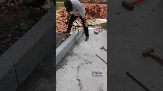 Installation method for securing stone bricks with iron clamps