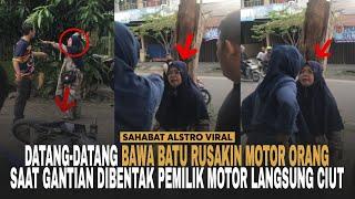 IBU-IBU ANEH Datang Bawa Batu Rusakin Motor Orang, Saat Dibentak Ibu-ibu Pemilik Motor Langsung Ciut