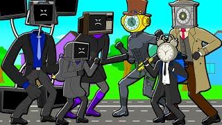 FAMILY OF CLOCKWOMAN & CLOCKMAN VS FAMILY TV WOMAN & TV MAN! Skibidi Toilets Cartoon Animation