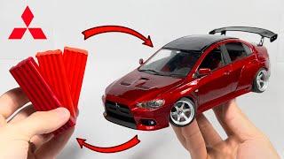 Crafting Mitsubishi Lancer Evolution X from Plasticine Clay - incredible result