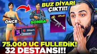 PUBG MOBILE'IN BİZE ÖZEL VERDİĞİ HESABI FULLEDİK!  (75.000 UC) 32 DESTANSI VE BUZ DİYARI ÇIKARDIK!