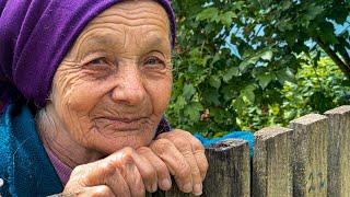 Life of a lonely 85 year old grandmother in a mountain village. Everyday life in the Carpathians