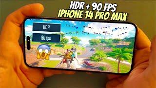 HDR + 90 Fps !!  IPHONE 14 PRO MAX Gameplay - pubg mobile