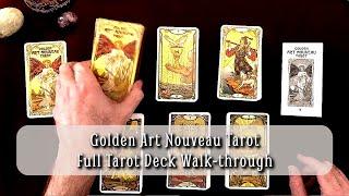 Golden Art Nouveau Tarot Deck Review and  Flip Through