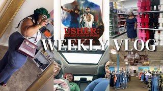 WEEKLY VLOG: I SAW USHER AGAIN |SHOPPING AT WALMART & RAINBOW| LASH CLUSTERS| FT LUVME GLUELESS WIG