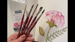 Princeton Watercolor Floral Brush Set Review and Real Time Painting Demo